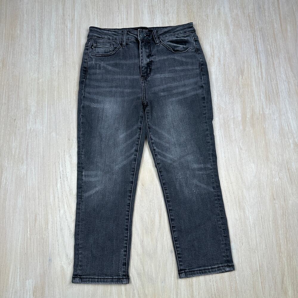 Judy Blue Gray Skinny Fit Mid Rise Capri Casual Cropped Ankle Denim Jeans 26